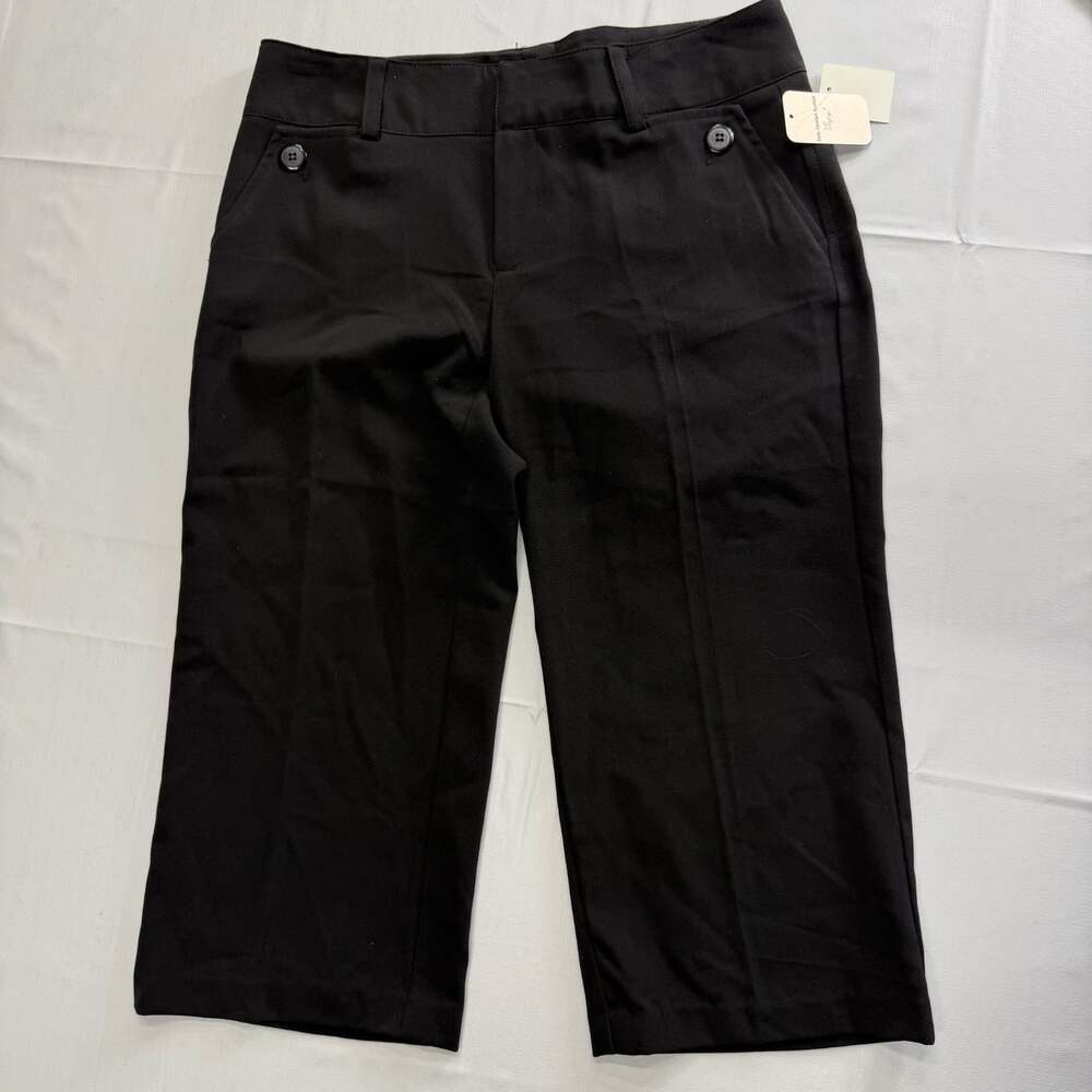 JW Bermuda slacks size 6 NWT black flat front capri